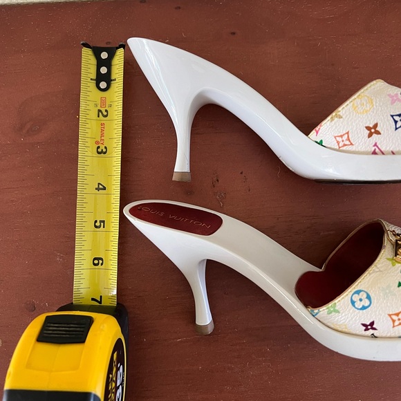 Vintage Louis Vuitton Leather Sandals multi color white Size 38 - Picture 6 of 6
